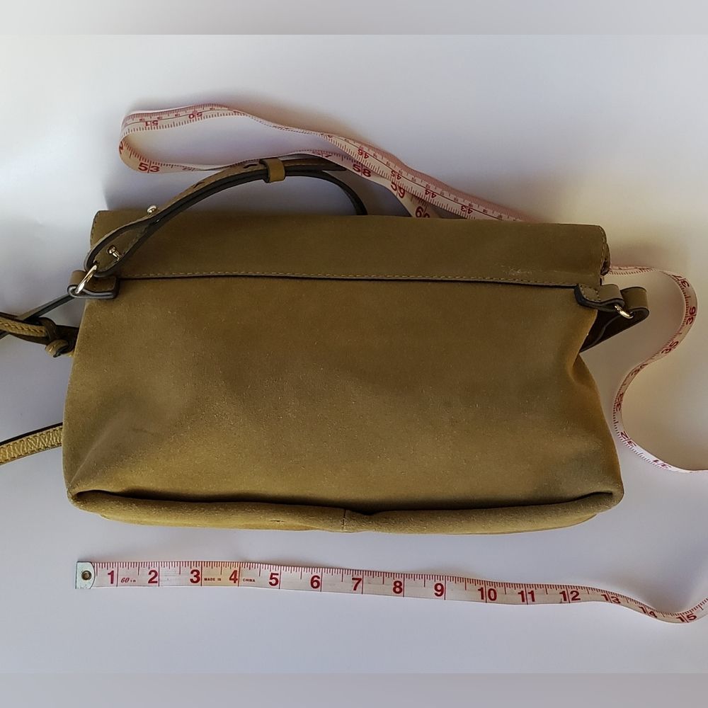 Vince Camuto Women's Suede Purse Crossbody Bag in Color Olive Oil - Picture 2 of 13